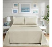 ROOEE Flat Sheets: Polycotton Flat Sheet |Top Sheet super-soft and Easy-Care Plain Dyed in Fashionable Colors | Suitable For Winter and Summer Bedding | hotel collection [Size Double Colour Mocha]