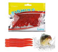 Rooeling Earthworm Fishing Lure, Soft Silicone Lure with Fishy Smell, Glows in Dark, Catches Freshwater & Seawater Fish, Pack of 1