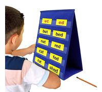 Rooeling Pocket Chart Stand For Classroom - Double Sided Table Pocket Charts - Portable Stand Desktop Pocket Chart for Class Demonstrations, Teacher Must Haves for Homeschooling