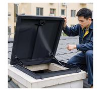 Roof Access Hatch 91x91 cm, Galvanized Steel Security Door, Large Export Cover for Manhole/Commercial Cellar, Skylight for Attic (Inner 25.6x35.4 in/65x90 cm)