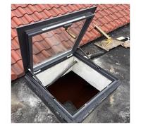 Roof Access Hatch, Roof Hatch Skylight Cover, Attic/Basement/Patio/Sunroom Rooftop Egress Hatch Glass Plate 22x22 24x24 24x36 24x48 Inch, Aluminium Frame with Gas Shock Strut & Latch