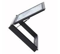 Roof Access Hatch, Sloped Flat Roof Lighting Well Window, Indoor Attic Skylight with Hydraulic Support, Double-Layer Te