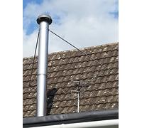 Roof Brace kit for 5" inch and 6" inch Twin Wall Flue Pipes. Roof Bracing Solution for Twin Wall Flue Chimneys That Stand Over 1.5 metres Above The roof.