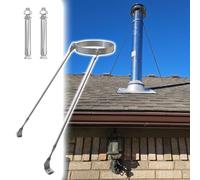 Roof Bracket Support for 6 Inch Chimney Pipe, Extended 2 Legs Stove Pipe Through Roof Kit, Universal Pellet Stove Rack Mounting Brace for Log Cabin/Boiler Room(120mm/4.7")