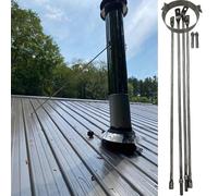 Roof Chimney Bracket Flue Support, Ventilation Pipe Chimney Tube Supports Stove Pipes Wall Fixing Brace Stainless Steel(105mm(10.5cm) Dia)