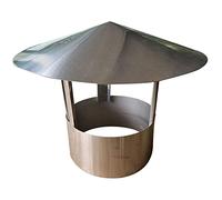 Roof Chimney Cap, Stainless Steel Chimney, Top All Purpose Chimney Cowl Flue Cowl Pipe Rain Cover Vent Cap,Round Windproof Cap Rain Hat,Protector Cap Ending,100mm/3.9in(220mm/8.66in)