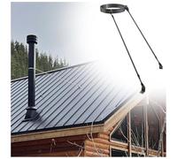 Roof Chimney Pipe Brace Holder Stove Pipes Support Kit, 250mm 150mm 120mm 100mm Pipe Bracket Wall Mount Universal, Steel(Hoop Dia-180mm(18cm))