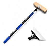 Roof Cleaning Kit for Redland Cambrian Slate 7.5m (25ft) - Telescopic Moss Removal Pole with 360 Degree Adjustable Head, Scraper & Brush for Interlocking & Reconstituted Slate Roofs