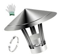Roof Cowl 201 Stainless Steel 90/110/160/190/220/230/300 mm Chimney Cap Flue Pipe Cover Hat Chimney Pot for The External Wall Exhaust, Hood Exhaust, Perfect Insulation(200mm/7.9in)