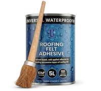 Roof Felt Adhesive 5L, 10m² Coverage - Water-Resistant, Strong Bond for Timber, Concrete, Metal & Asphalt - Сold-Applied Bitumen Roofing Felt Adhesive for Shed, Garage & Flat Roof Repair
