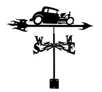 Roof Garden Weather Vane, Metal Decorations Weathervanes, Home Wind Direction Indicators, Wind Vane Weathercock Professionnel Measuring Tool for Outdoor Cupola Roof