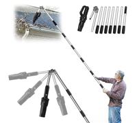 Roof Gutter Cleaning Tools from The Ground, 111" Small Leaf Blower Cordless, Rechargeable Gutter Blower Extension Attachment Kit for Gutters Cleaning, Lightweight Hand Blower Yard (Charger Included)