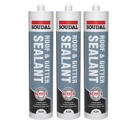 Roof Gutter Sealant Black Soudal Bitumen Rubber Waterproof Roofing Seal -3 Pack