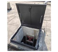 Roof Hatch Aluminum Alloy Roof Access Hatch, Hydraulic Support Roof Hatch with Handle Rainproof, Attic Hatch Cover Anti-Theft Door, for Wellheads Cellar Inspection Port(860x860 mm)