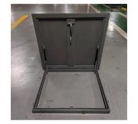 Roof Hatch, Basement Cellar Door Cover, Manhole/Cellars Exit Lid with Hydraulic Support Rods & Handle, Galvanized Metal Roof Hatch for Outdoor Use(Black-lxw,28"x22"/71x56cm)