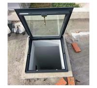 Roof Hatch, Commercial Flat Roof Access Hatch Door, Aluminum Alloy Frame Roof Hatch, Manual Outdoor Emergency Exit Tempered Glass Lid(30x40in/76x101cm)
