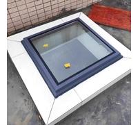 Roof Hatch，，Flush Mount Roof Access Hatch Security Door, Skylight Window with Ventilation, Commercial Grade (21.7x23.6in) for Easy Access and Enhanced Safety