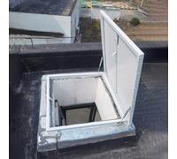 Roof Hatch，，Heavy Duty White Roof Hatch Cover - Rainproof Attic Access Hatch, Galvanized Steel Vent, Emergency Exit Access (90x40cm/35.4x15.7in)