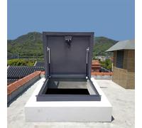 Roof Hatch Roof Portable Durable Basement Flat Roof Escape Hatch Large Galvanized Cellar Emergency Exit Lid 90° Opening Commercial Waterproof Skylight Window Roof Hatch,A,55x65cm
