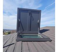 Roof Hatch Roof Portable Heavy Duty Rooftop Vent Security Door Galvanized Powder Coated Iron Roof Hatch Cover Upward Lifting Attic Access Lid with Gas Shock Strut Handle,A,75x100cm