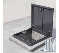 Roof Hatch, Rooftop Access Hatch Cover Plate, Anti-Theft Roof Door Galvanized Steel with with Lockable Handle & Hydraulic Support(80x80cm/32X32in)