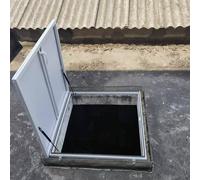 Roof Hatch, Skylight Roof Caps Window, Can Be Locked from the Inside Only, Suitable for Attics, Basements, and Emergency Exits(White,85 x 85 cm/33.5 x 33.5 in)