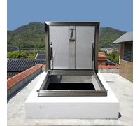 Roof Hatch Skylight Stainless Steel Loft Access Hatch, Square Cellar Vent Access Security Door, Roof Vent Escape Hatch with 90° Rotation Lock Handle(WXL-80x80cm-31.5x31.5)