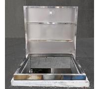 Roof Hatch Stainless Steel Roof Access Hatch, Silver Basement Window Well Covers Door, Customizable Security Door with Hasp Latch, Egress Window Cover(85x100cm-33.5x39.4)