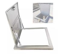 Roof Hatch，，Stainless Steel Roof Hatch Vent, Rainproof Cellar Access Door with Gas Shock Strut, Durable Warehouse Roof Opening (100x100 cm / 39.4x39.4 in)