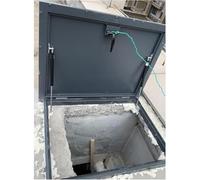 Roof Hatch，，Weatherproof Roof Access Hatch Hardware, Black Square Galvanized Steel Ceiling Door for Patio, Pergola, Cellar - 22 to 36 Inch, Includes Screws, Durable & Stylish (55x95cm)