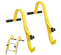 Roof Ladder Hook Kit, 2pcs Universal roof Hook Ladder Kit with Wheel, ladde Stand Off with Rubber Grips, Heavy Duty Steel ladders Stabilizer 661 lbs Weight Rating, Fast & Easy to Access Steep roofs