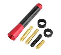 Roof Mount Car Radio Antenna Mast Carbon fiber metal short thick mast radio roof antenna enhance signal general car modification(Red)