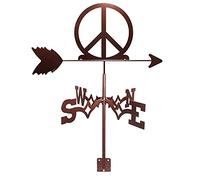 Roof Mount Weather Vane Stainless Steel Garden Stake Weathervane Measuring Tools Wind Direction Indicator Weathercock Suitable for Yard Cupolas Farm Sheds