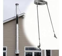 Roof-Mounted Flue Pipe Support Bracket, Reinforced Wind-Resistant Chimney Pipe Brace, Metal Stainless Steel Furnace Tube Support Kit+