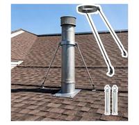 Roof-Mounted Flue Pipe Support Bracket - Reinforced, Wind-Resistant Chimney Pipe Brace, Metal Stainless Steel Furnace Tube Support Kit(Dia-8.7in(220mm))