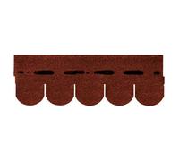 Roof Pro Red Round Roof Shingle (L)1M (W)340mm, Pack Of 16