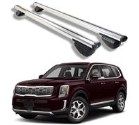 Roof Rack Cross Bars for KIA Telluride S, EX, SX 2020 2021 2022 2023 2024 2025, Heavy Duty Aluminum Roof Rails Crossbars Rooftop for Ski Kayak Bike Basket,Silver