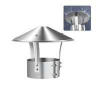 Roof Rain Cap 304 Stainless Steel, Rain and Snow Protector Vent Systems Stove Log Burner Cap, Flue Cowl for All-Seasons for Use On The Top of Chimneys Stoves Fireplaces and Boilers(160 mm(6.299 in))