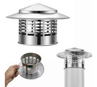Roof Rain Chimney Caps 304 Stainless Steel Cone Top Cone Top Chimney Cowl with Bird Guard Flue Pipe Cover Cap Stove Pipe Topper for Vent Cap 75-300mm Roof Vent Cover