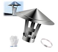 Roof Rain Cowl 12 inch, 2/4/6/8 inch Round Chimney Cover Stainless Steel, Stove Pipe Caps for Flue, Adjustable Chimney Caps and Cowls(210mm/8.3in)