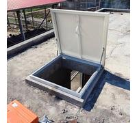 Roof Skylight Access Hatch, Galvanized Steel Trap Door with Key Lock & Handle System for Rooftop (50 x 60 cm / 19.7 x 23.6 in)