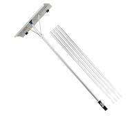 Roof Snow Cleaner with Locking Feature, Detachable Head, A | Rolling and Ergonomic Grip for Easy Single or Two Story Homes While Clearing Gutters