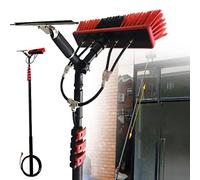 Roof Squeegee,Extendable Window Cleaning Pole Kit 13FT-39FT Telescopic Water Fed Brush & Squeegee for Outdoor Glass Roof Solar Panel Cleaning - Efficient Reach & Easy Use