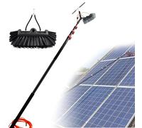 Roof Squeegee,Telescopic Extending Water Fed Window Cleaning Pole Brush, Solar Panel Cleaning Kit, Hydro Extendable Brush with Squeegee for Upstairs Windows, Conservatory, Car, Roof,17