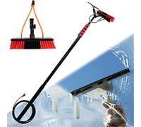 Roof Squeegee,Water Fed Telescopic Brush 3.6-10.8M,Window Cleaning Pole with Squeegee,Solar Panel Cleaning Equipment,Extendable Cleaner Conservatory Roof (5.)