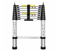 Roof Tent Accessories Universal Telescopic Ladder Fits Tentbox + Ventura (And Others), Extra Long 2.6m, 8 Steps, Aluminium, 150kg Max Load, for Large Vehicles and Vans