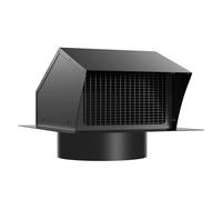 Roof Vent Cap 8 Inch Removable Rooftop Black Exhaust Iron Vent Cap with Damper for Ventilation System