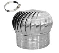 roof Vent, Stainless Steel Exhaust Cap, 304 Stainless Steel Round Exhaust Grille Louvered Vent, DIY Easy Vent Hookup Kit, for Ventilation and(11.8inch(300mm))