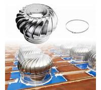 Roof Wind Turbine Vent Stainless Steel 304, Non Power Rotating Turbine Ventilator 4" 6" 8" 10" 12" Exhaust Cap Roof Flue Vent for Houses Factory Attic(100mm/3.94in)