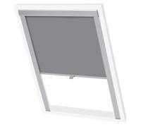 Roof Window Blackout Roller Blind Grey 613 x 940 mm Polyester Alu Backed Thermal